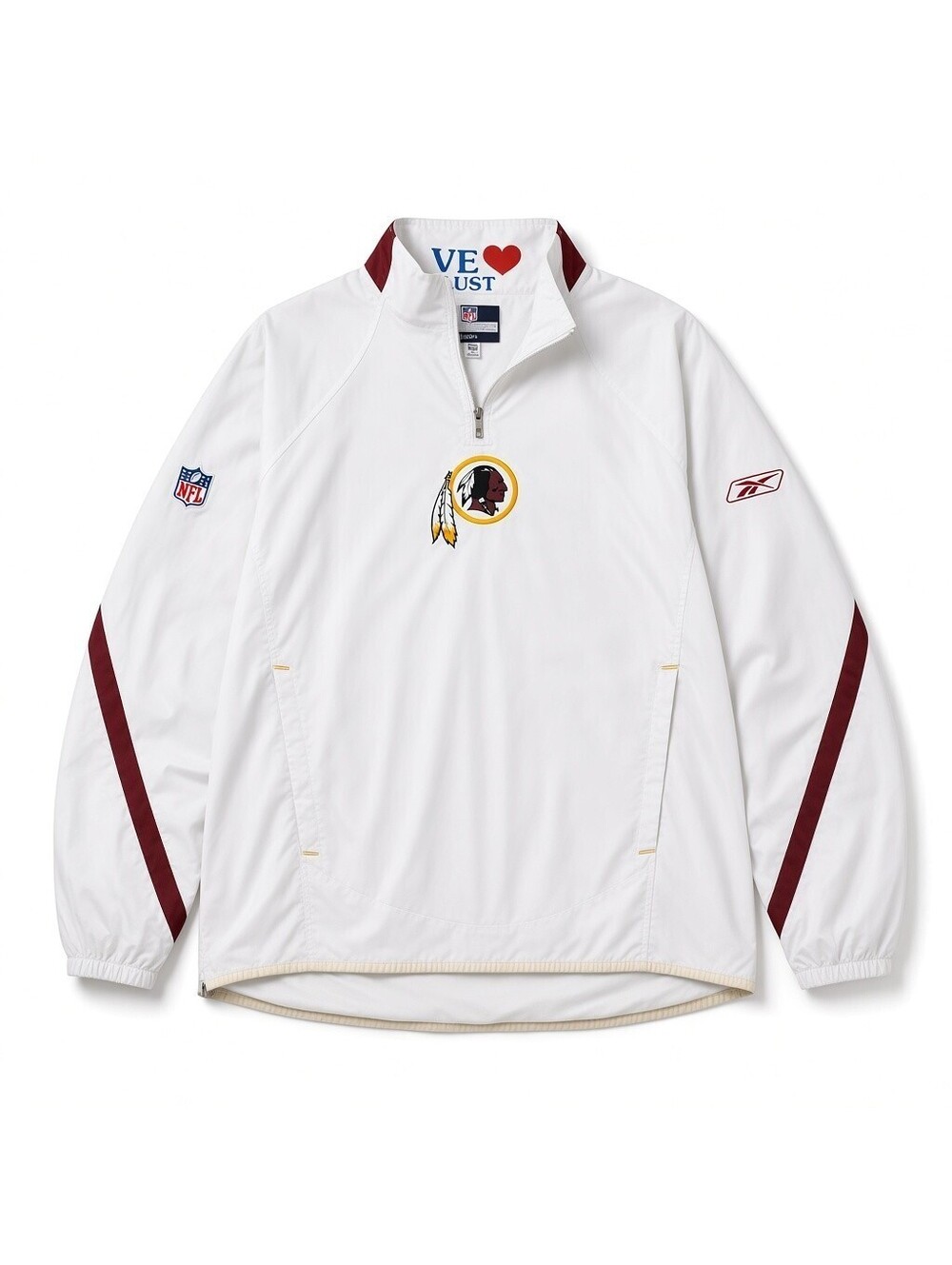 Vintage Reebok NFL Washington Redskins Think Pink Windbreaker Jacket Quarter Zip